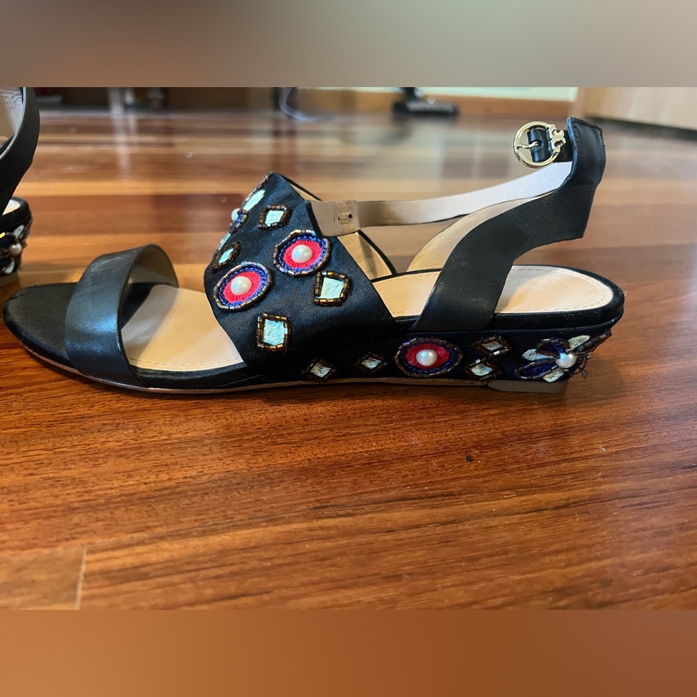 Tory Burch beaded sandal with heel and ankle strap